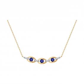 2070064: Колье из золота с бриллиантами и сапфирами 2070064 фото