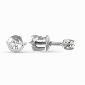 Серьги из белого золота АЛЬКОР 2092-200 с бриллиантом 2092-200 фото