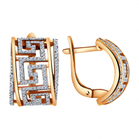 Золотые серьги Александра 20944ск с фианитом 20944ск фото