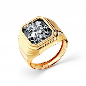 Кольцо Великомученик Георгий Победоносец из комбинированного золота Мастер Бриллиант 20M001-0548-0000-043 20M001-0548-0000-043 фото