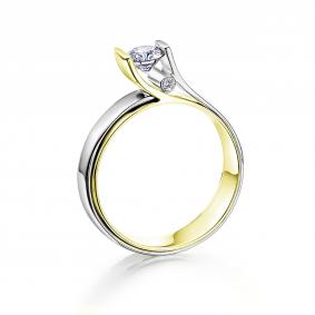 Кольцо из комбинированного золота Мастер Бриллиант 20M1-106-483 с бриллиантом 20M1-106-483 фото