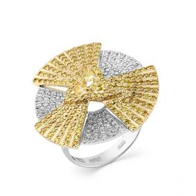 Кольцо из комбинированного золота Мастер Бриллиант 20M1-107-799-57 с бриллиантом 20M1-107-799-57 фото