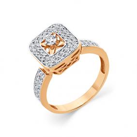 Кольцо из комбинированного золота Мастер Бриллиант 20M1-109039-00-00 с бриллиантом 20M1-109039-00-00 фото