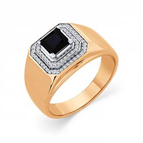 Кольцо из комбинированного золота Мастер Бриллиант 20M1-404005-02-02 с бриллиантом и сапфиром 20M1-404005-02-02 фото