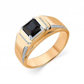 Кольцо из комбинированного золота Мастер Бриллиант 20M1-404194-02-02 с бриллиантом и сапфиром 20M1-404194-02-02 фото