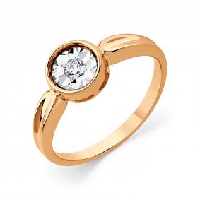 Кольцо из комбинированного золота Мастер Бриллиант 20M1-405254-01-00 с бриллиантом 20M1-405254-01-00 фото