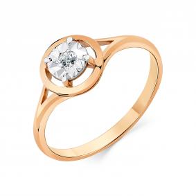 Кольцо из комбинированного золота Мастер Бриллиант 20M1-405265-01-00 с бриллиантом 20M1-405265-01-00 фото