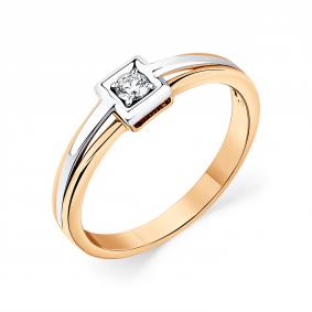 Кольцо из комбинированного золота Мастер Бриллиант 20M1-405980-00-00 с бриллиантом 20M1-405980-00-00 фото