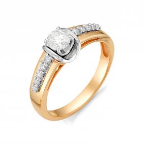 Кольцо из комбинированного золота Мастер Бриллиант 20M1-406096-00-00 с бриллиантом 20M1-406096-00-00 фото