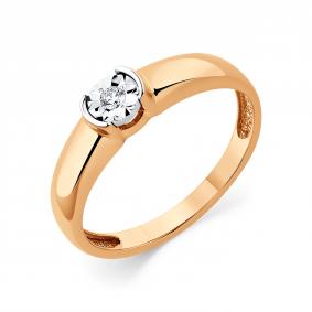 Кольцо из комбинированного золота Мастер Бриллиант 20M1-406922-00-00 с бриллиантом 20M1-406922-00-00 фото