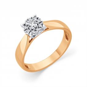 Кольцо из комбинированного золота Мастер Бриллиант 20M1-407017-00-00 с бриллиантом 20M1-407017-00-00 фото