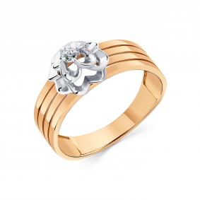 Кольцо из комбинированного золота Мастер Бриллиант 20M1-407693-00-00 с бриллиантом 20M1-407693-00-00 фото