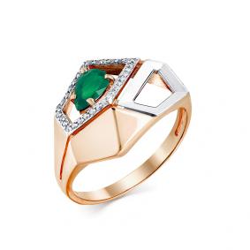 Кольцо из комбинированного золота Мастер Бриллиант 20M1-407845-00-01 с бриллиантом и изумрудом 20M1-407845-00-01 фото