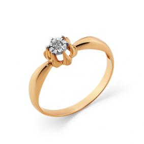 Кольцо из комбинированного золота Мастер Бриллиант 20M1-408007-00-00 с бриллиантом 20M1-408007-00-00 фото