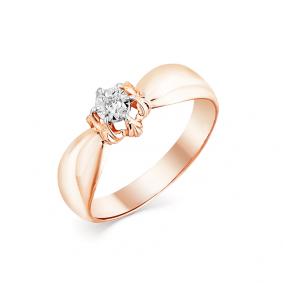 Кольцо из комбинированного золота Мастер Бриллиант 20M1-408020-00-00 с бриллиантом 20M1-408020-00-00 фото