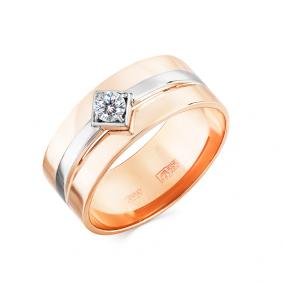 Кольцо из комбинированного золота Мастер Бриллиант 20M1-408134-00-00 с бриллиантом 20M1-408134-00-00 фото