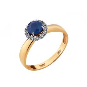 Кольцо из комбинированного золота Мастер Бриллиант 20M1-408174-00-02 с бриллиантом и сапфиром 20M1-408174-00-02 фото