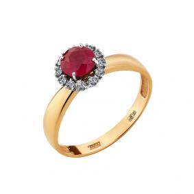 Кольцо из комбинированного золота Мастер Бриллиант 20M1-408174-00-03 с бриллиантом и рубином 20M1-408174-00-03 фото
