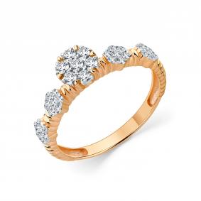 Кольцо из комбинированного золота Мастер Бриллиант 20M1-409255-70-00 с бриллиантом 20M1-409255-70-00 фото