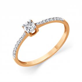 Кольцо из комбинированного золота Мастер Бриллиант 20M1-409256-70-00 с бриллиантом 20M1-409256-70-00 фото