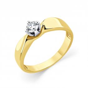 Кольцо из комбинированного золота Мастер Бриллиант 20M1-507011-00-00 с бриллиантом 20M1-507011-00-00 фото