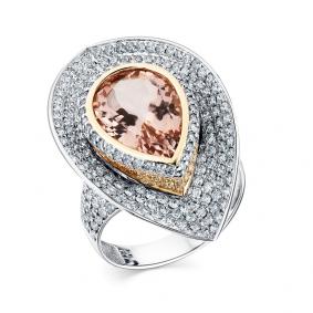 Кольцо из комбинированного золота Мастер Бриллиант 20M1-508253-00-13 с бриллиантом и морганитом 20M1-508253-00-13 фото