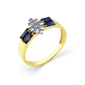 Кольцо из комбинированного золота Мастер Бриллиант 20M1-508382-00-02 с бриллиантом и сапфиром 20M1-508382-00-02 фото