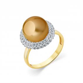 Кольцо из комбинированного золота Мастер Бриллиант 20M1-509015-00-22 с бриллиантом и жемчугом 20M1-509015-00-22 фото