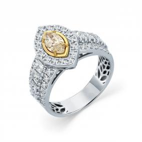 Кольцо из комбинированного золота Мастер Бриллиант 20M1-509141-00-00 с бриллиантом 20M1-509141-00-00 фото