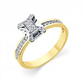 Кольцо из комбинированного золота Мастер Бриллиант 20M1-509144-00-00 с бриллиантом 20M1-509144-00-00 фото