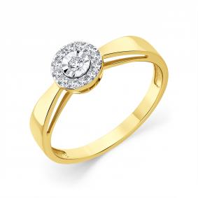 Кольцо из комбинированного золота Мастер Бриллиант 20M1-509235-70-00 с бриллиантом 20M1-509235-70-00 фото