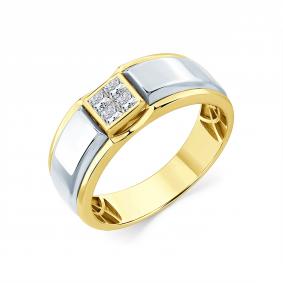 Кольцо из комбинированного золота Мастер Бриллиант 20M1-509283-01-00 с бриллиантом 20M1-509283-01-00 фото