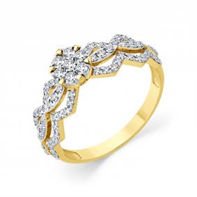 Кольцо из комбинированного золота Мастер Бриллиант 20M1-509344-00-00 с бриллиантом 20M1-509344-00-00 фото