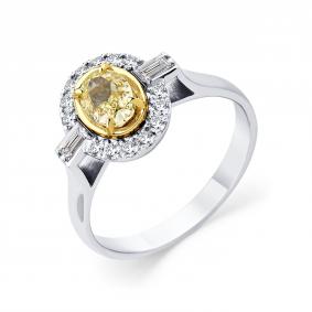 Кольцо из комбинированного золота Мастер Бриллиант 20M1-509355-00-55 с бриллиантом 20M1-509355-00-55 фото