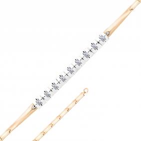 Браслет из комбинированного золота Мастер Бриллиант 20M10-009 с бриллиантом 20M10-009 фото