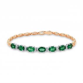 Браслет из комбинированного золота Мастер Бриллиант 20M10-420018-00-01 с бриллиантом и изумрудом 20M10-420018-00-01 фото