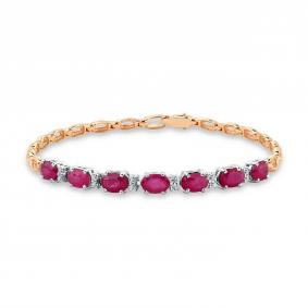 Браслет из комбинированного золота Мастер Бриллиант 20M10-420018-00-03 с бриллиантом и рубином 20M10-420018-00-03 фото