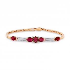 Браслет из комбинированного золота Мастер Бриллиант 20M10-420163-00-03 с бриллиантом и рубином 20M10-420163-00-03 фото