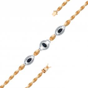 Браслет из комбинированного золота Мастер Бриллиант 20M10-420250-00-02 с бриллиантом и сапфиром 20M10-420250-00-02 фото
