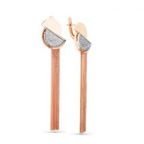 Серьги из комбинированного золота Мастер Бриллиант 20M2-400049-00-00 с бриллиантом 20M2-400049-00-00 фото