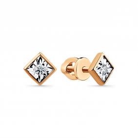 Серьги из комбинированного золота Мастер Бриллиант 20M2-402050-00-00 с бриллиантом 20M2-402050-00-00 фото