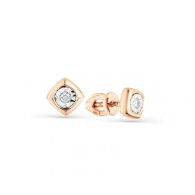 Серьги из комбинированного золота Мастер Бриллиант 20M2-402105-00-00 с бриллиантом 20M2-402105-00-00 фото