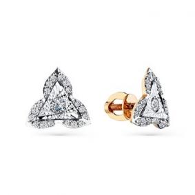 Серьги из комбинированного золота Мастер Бриллиант 20M2-402136-00-00 с бриллиантом 20M2-402136-00-00 фото