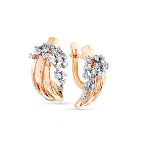 Серьги из комбинированного золота Мастер Бриллиант 20M2-407940-00-00 с бриллиантом 20M2-407940-00-00 фото