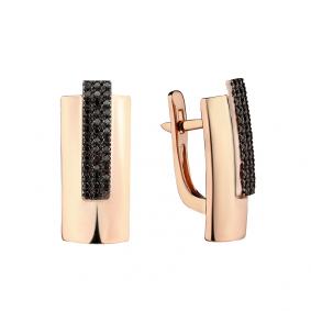 Серьги из комбинированного золота Мастер Бриллиант 20M2-408155-00-48 с бриллиантом 20M2-408155-00-48 фото