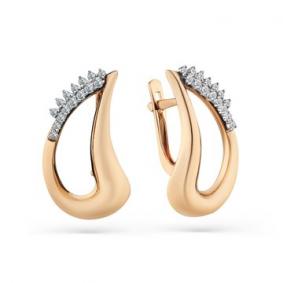 Серьги из комбинированного золота Мастер Бриллиант 20M2-408470-00-00 с бриллиантом 20M2-408470-00-00 фото