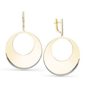 Серьги из комбинированного золота Мастер Бриллиант 20M2-500040-00-00 с бриллиантом 20M2-500040-00-00 фото