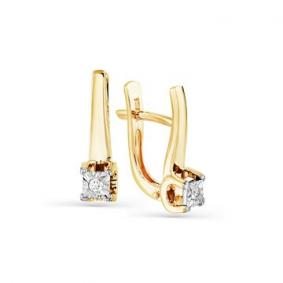 Серьги из комбинированного золота Мастер Бриллиант 20M2-508026-00-00 с бриллиантом 20M2-508026-00-00 фото