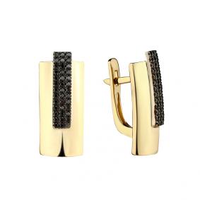 Серьги из комбинированного золота Мастер Бриллиант 20M2-508155-00-48 с бриллиантом 20M2-508155-00-48 фото