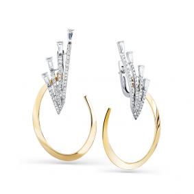 Серьги из комбинированного золота Мастер Бриллиант 20M2-508201-00-00 с бриллиантом 20M2-508201-00-00 фото